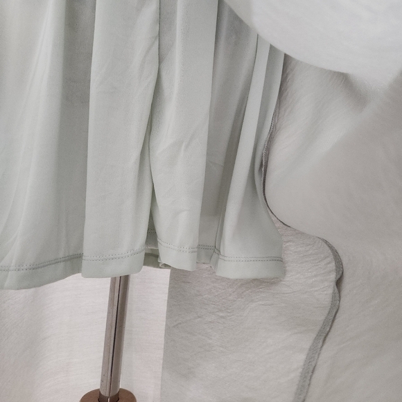 By The River Pleated Soft Mint Silver Striped Dress,US Women's Med (Listing As) - Picture 11 of 13